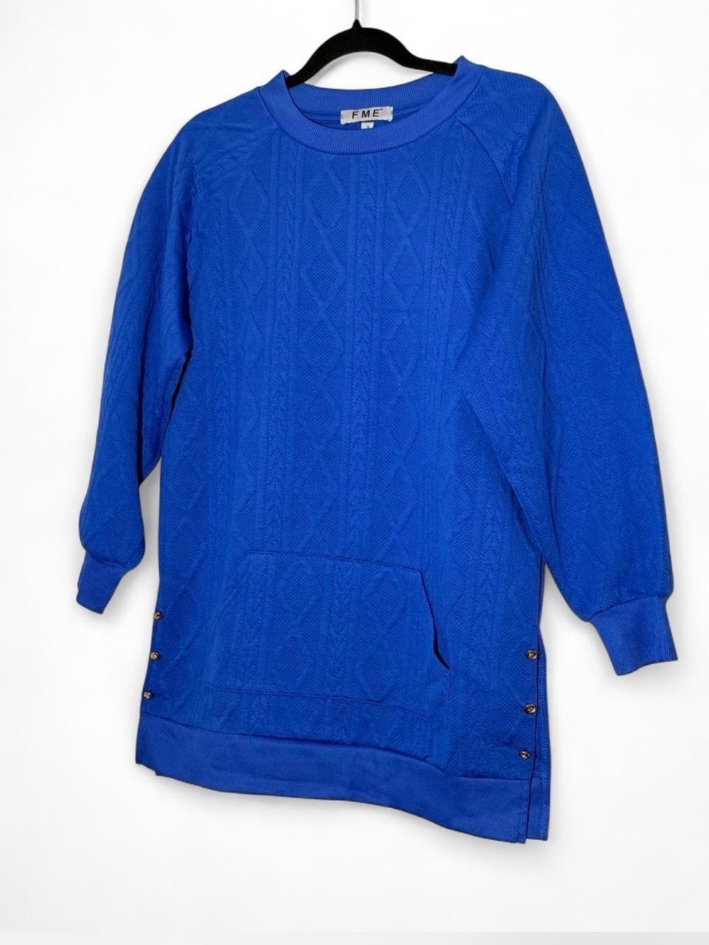 ME Makeover Essentials Women's Blue Knit Tunic Sweater